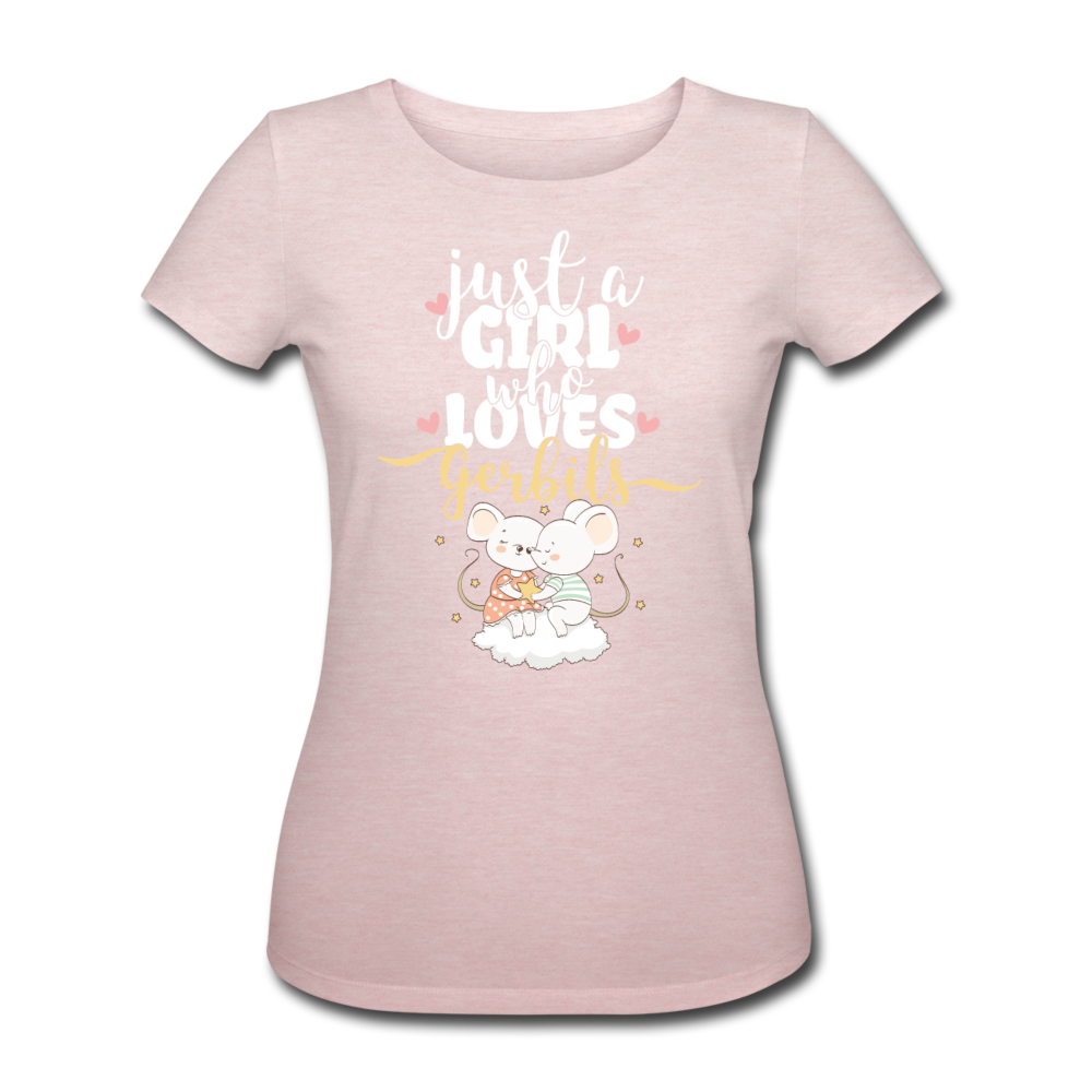 Just A Girl Who Loves Gerbils | Frauen Bio-T-Shirt - Rosa-Creme meliert