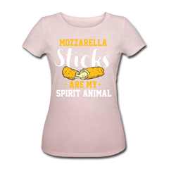 Mozzarella Sticks Are My Spirit Animal | Frauen Bio-T-Shirt - Rosa-Creme meliert