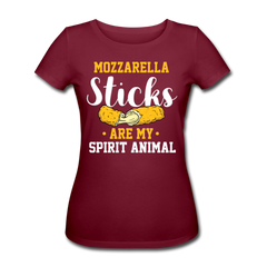 Mozzarella Sticks Are My Spirit Animal | Frauen Bio-T-Shirt - Burgunderrot