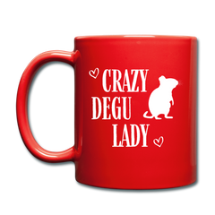 Crazy Degu Lady | Tasse einfarbig - Rot
