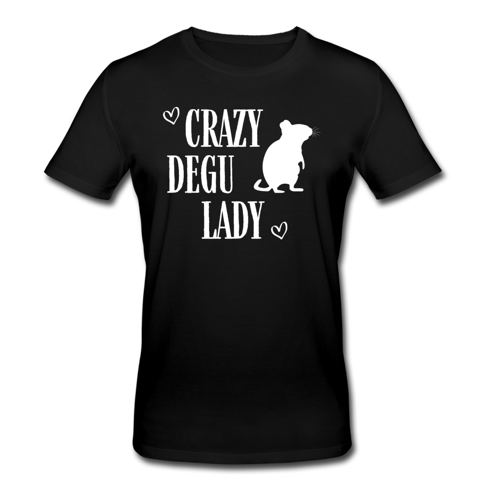 Crazy Degu Lady | Männer Bio T-Shirt - Schwarz