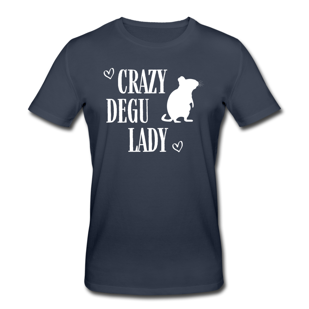 Crazy Degu Lady | Männer Bio T-Shirt - Navy
