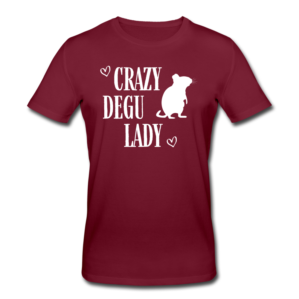 Crazy Degu Lady | Männer Bio T-Shirt - Burgunderrot