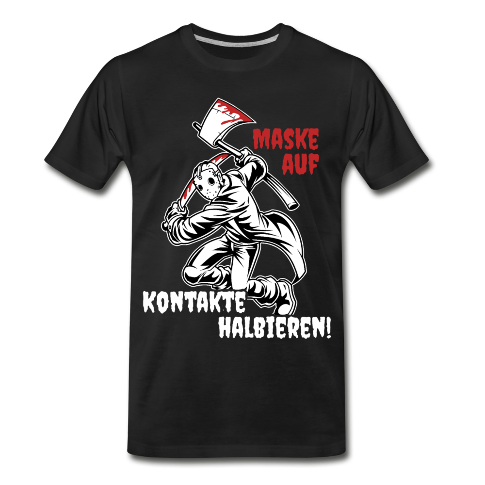 Maske auf Kontakte halbieren! Männer Premium Bio T-Shirt - Schwarz