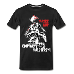 Maske auf Kontakte halbieren! Männer Premium Bio T-Shirt - Schwarz