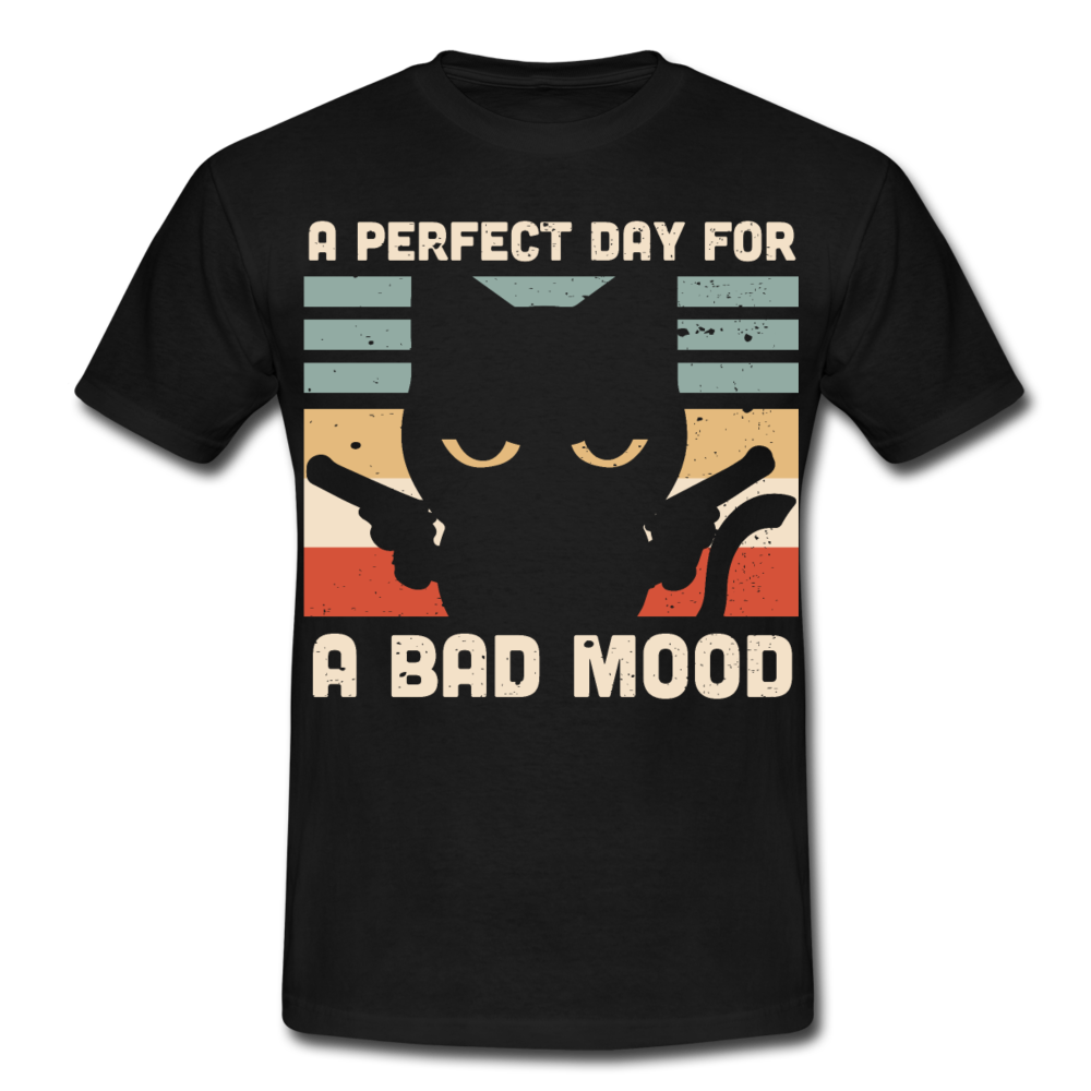Bad Mood Black Cat | Männer T-Shirt - Schwarz