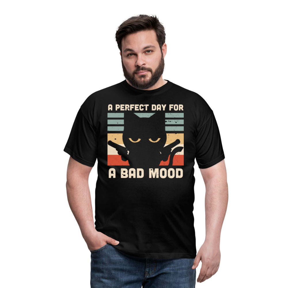 Bad Mood Black Cat | Männer T-Shirt - Schwarz