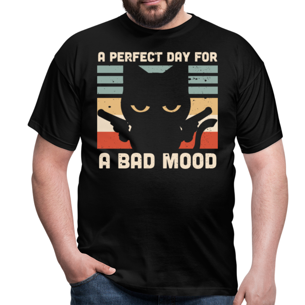 Bad Mood Black Cat | Männer T-Shirt - Schwarz