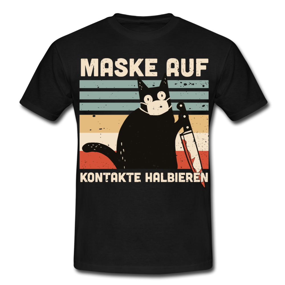 Maske auf Murder Cat | Männer T-Shirt - Schwarz