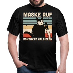 Maske auf Murder Cat | Männer T-Shirt - Schwarz