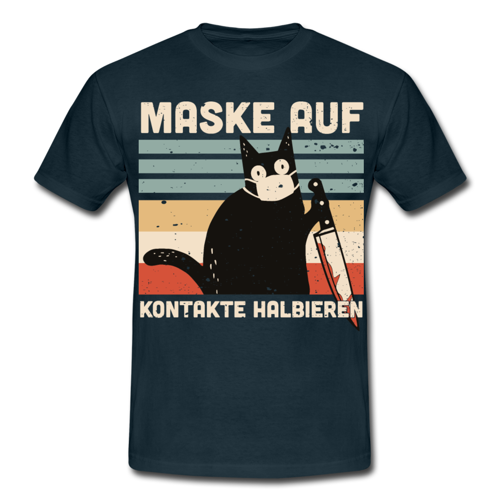 Maske auf Murder Cat | Männer T-Shirt - Navy