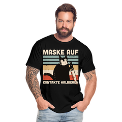 Maske auf Murder Cat | Männer Premium Bio T-Shirt - Schwarz