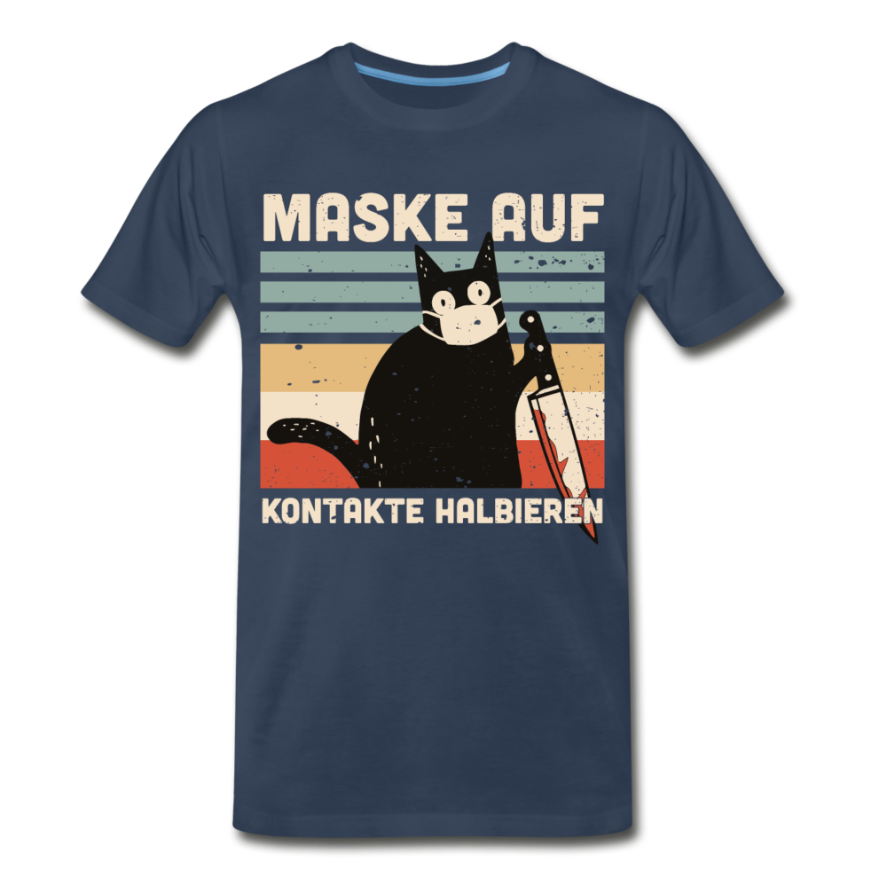 Maske auf Murder Cat | Männer Premium Bio T-Shirt - Navy