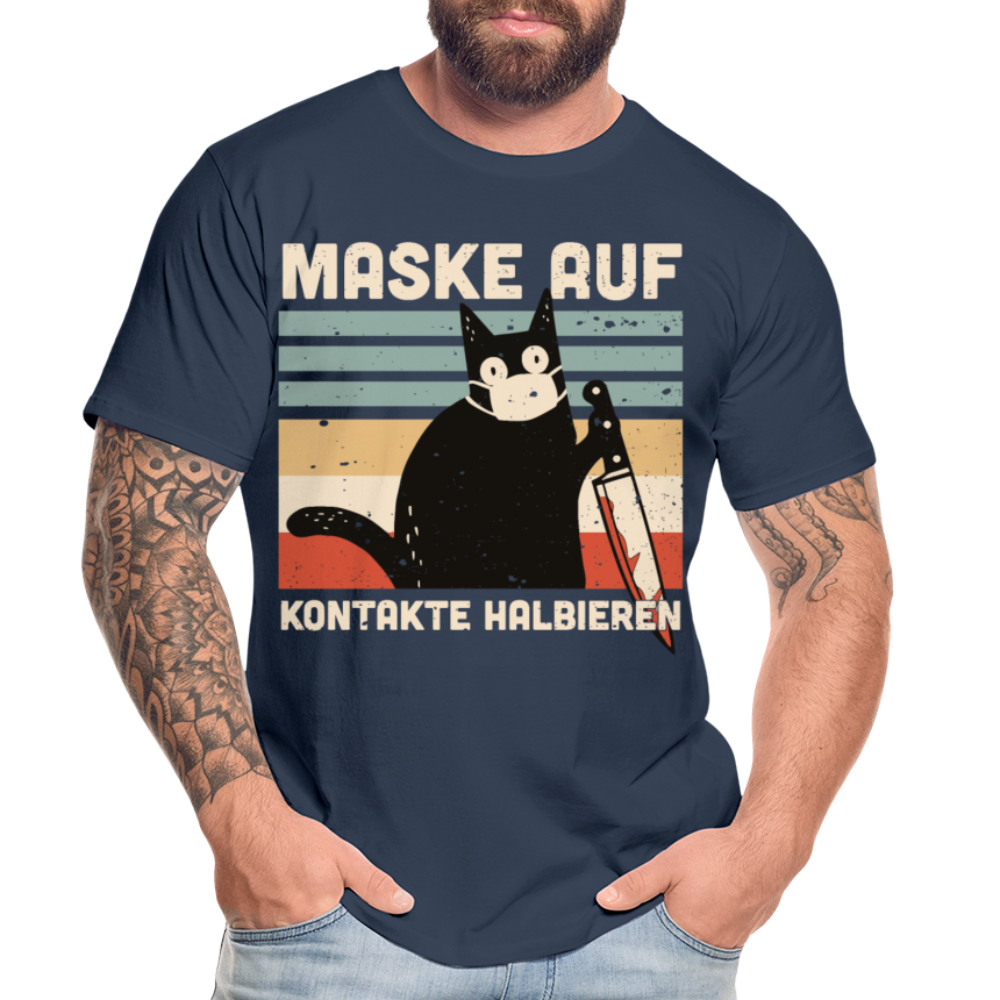Maske auf Murder Cat | Männer Premium Bio T-Shirt - Navy