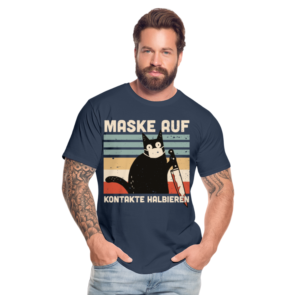 Maske auf Murder Cat | Männer Premium Bio T-Shirt - Navy