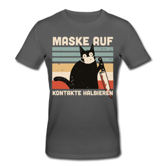 Maske auf Murder Cat | Männer Bio T-Shirt - Anthrazit