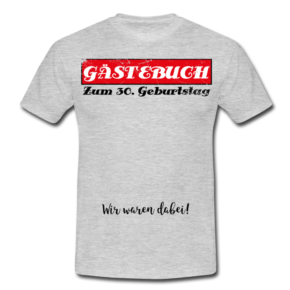 Gästebuch 30 | Männer T-Shirt - Grau meliert