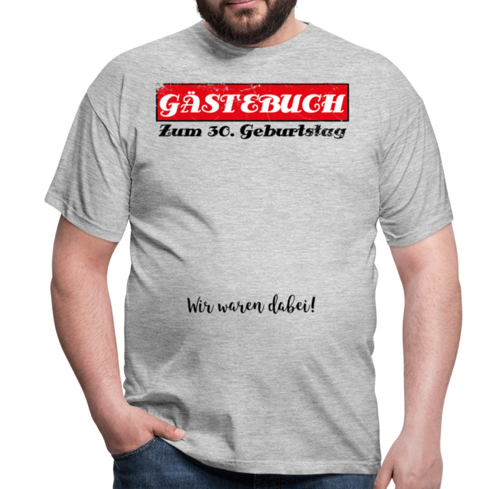 Gästebuch 30 | Männer T-Shirt - Grau meliert