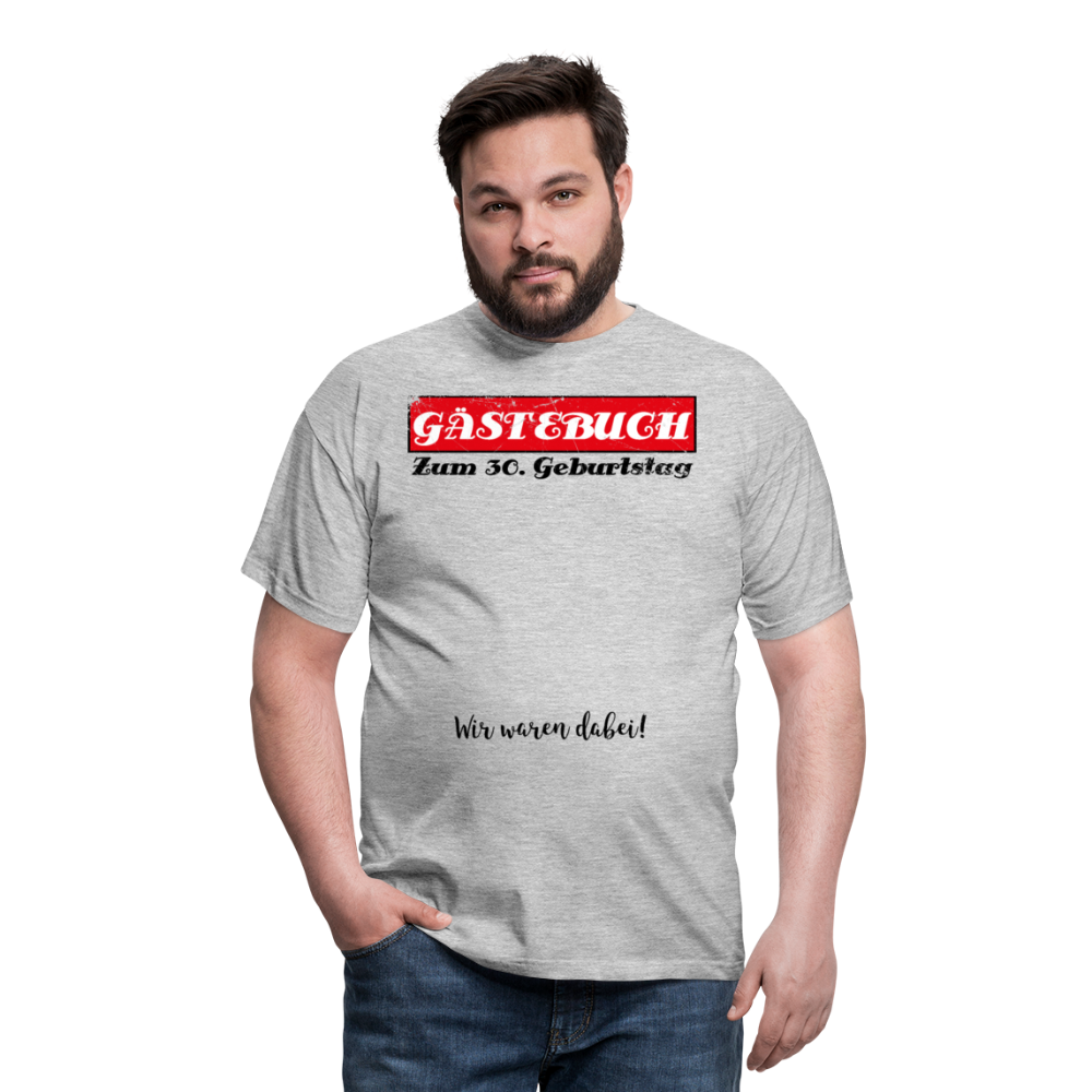 Gästebuch 30 | Männer T-Shirt - Grau meliert