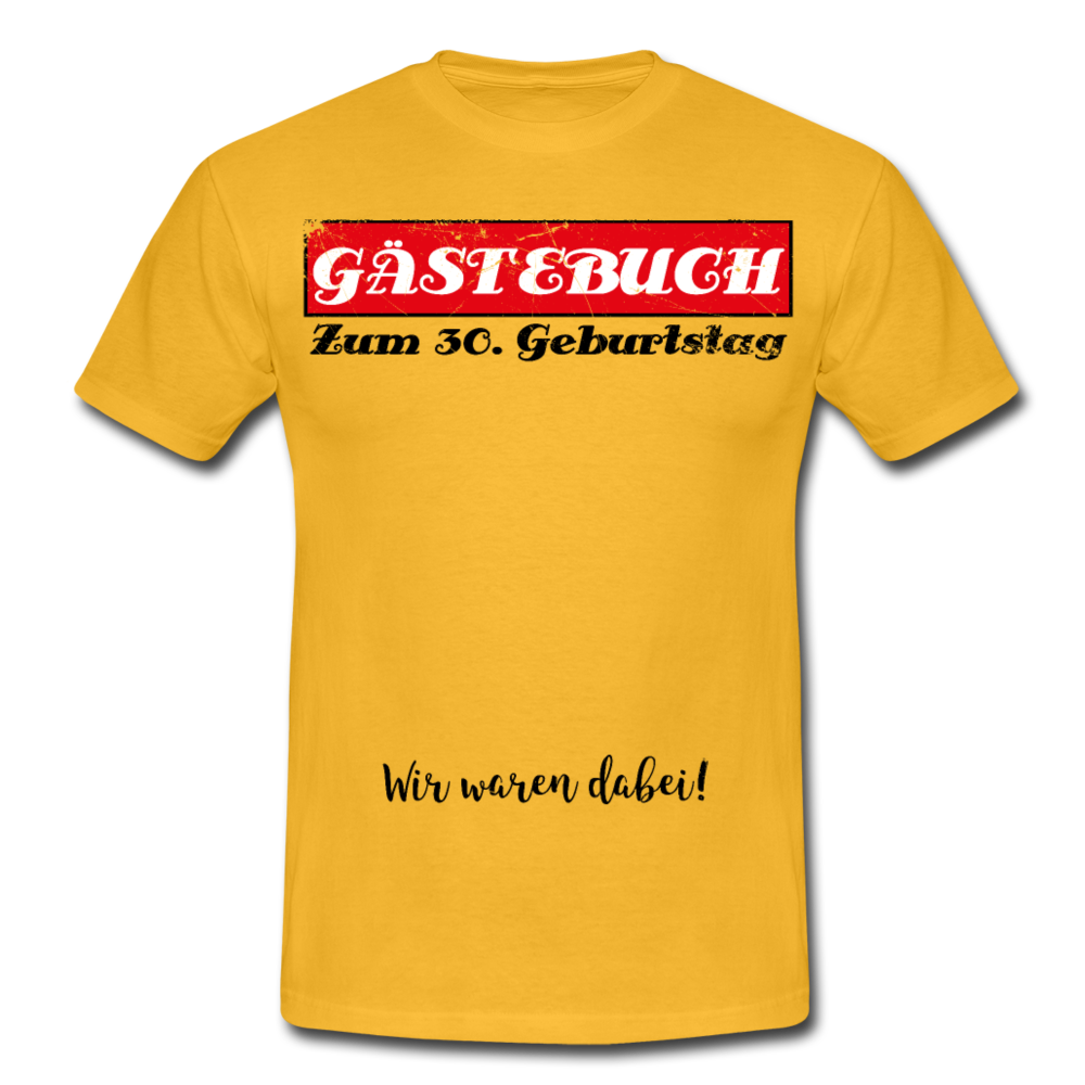 Gästebuch 30 | Männer T-Shirt - Gelb