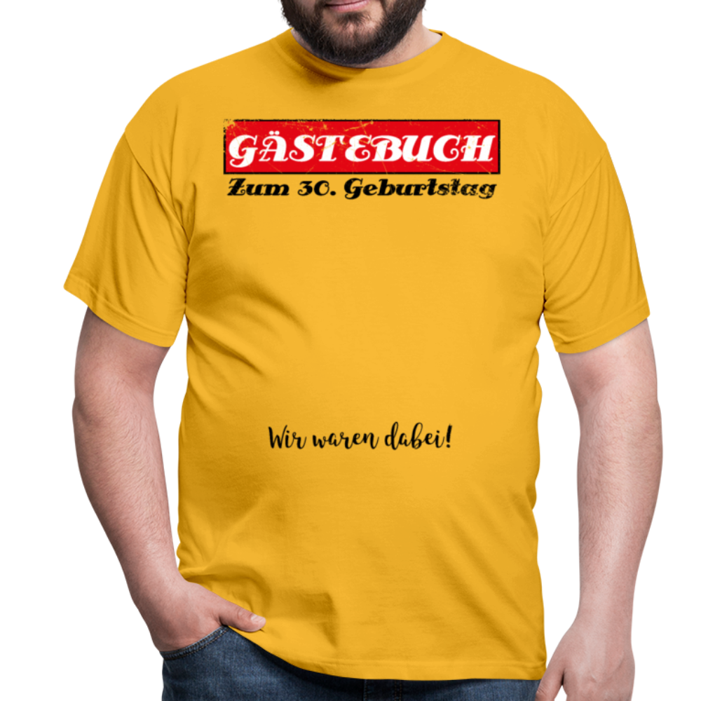 Gästebuch 30 | Männer T-Shirt - Gelb