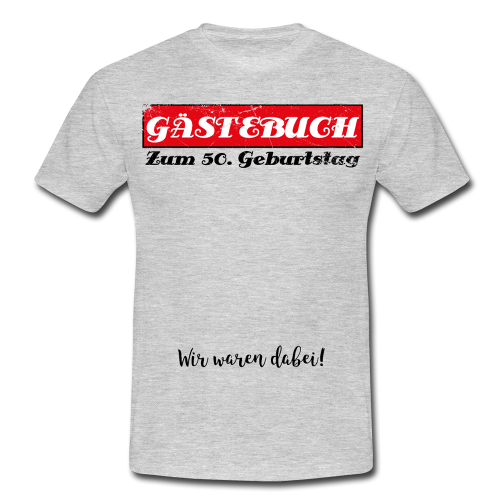 Gästebuch 50 | Männer T-Shirt - Grau meliert