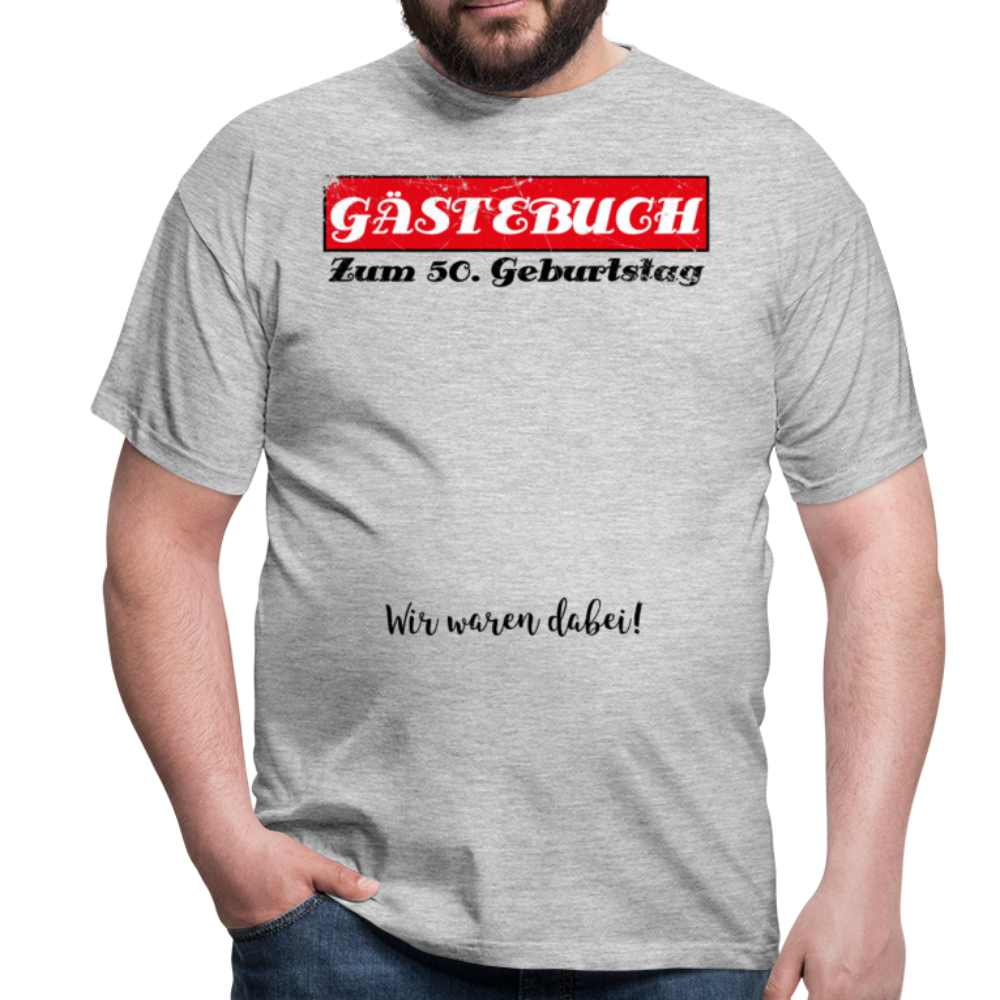 Gästebuch 50 | Männer T-Shirt - Grau meliert