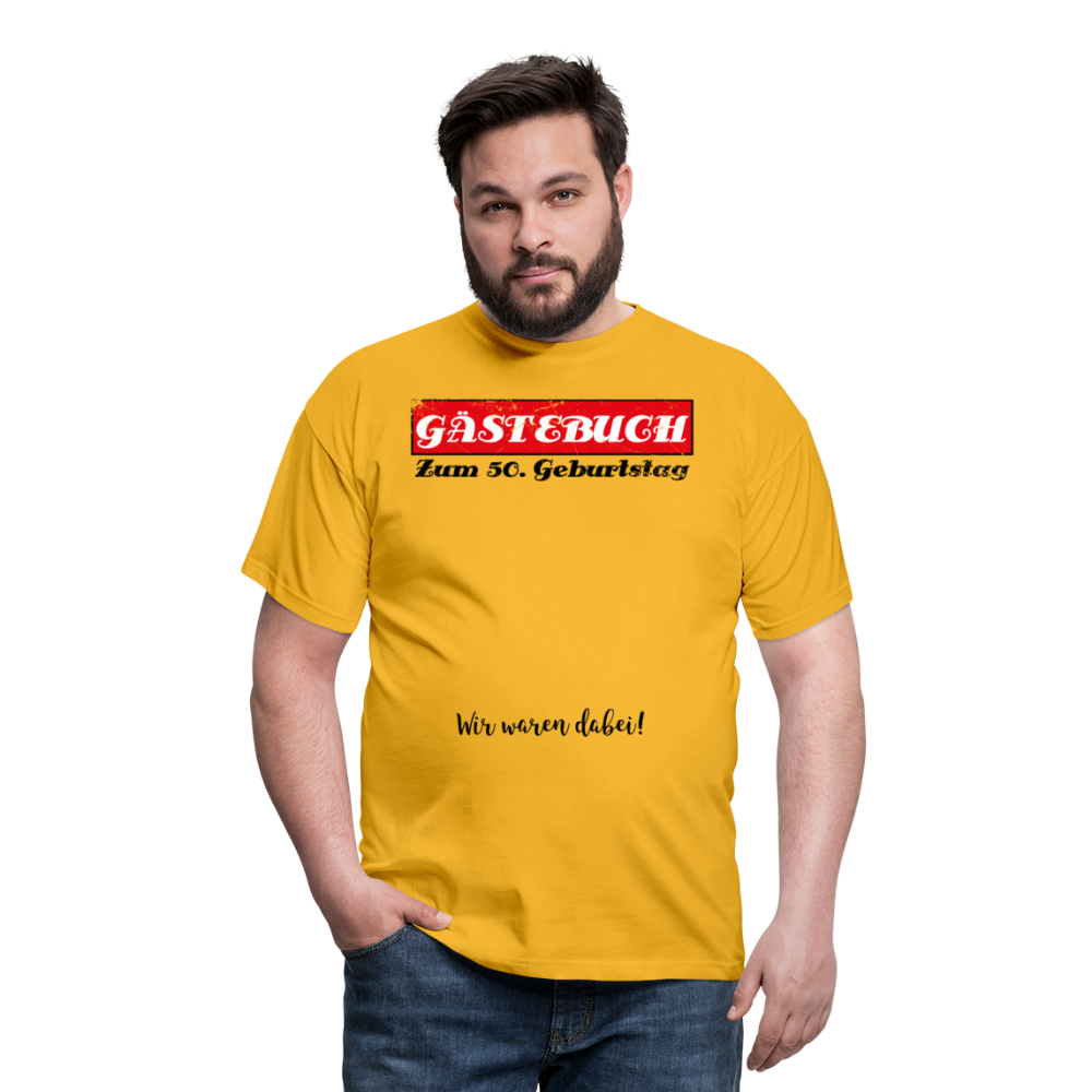 Gästebuch 50 | Männer T-Shirt - Gelb
