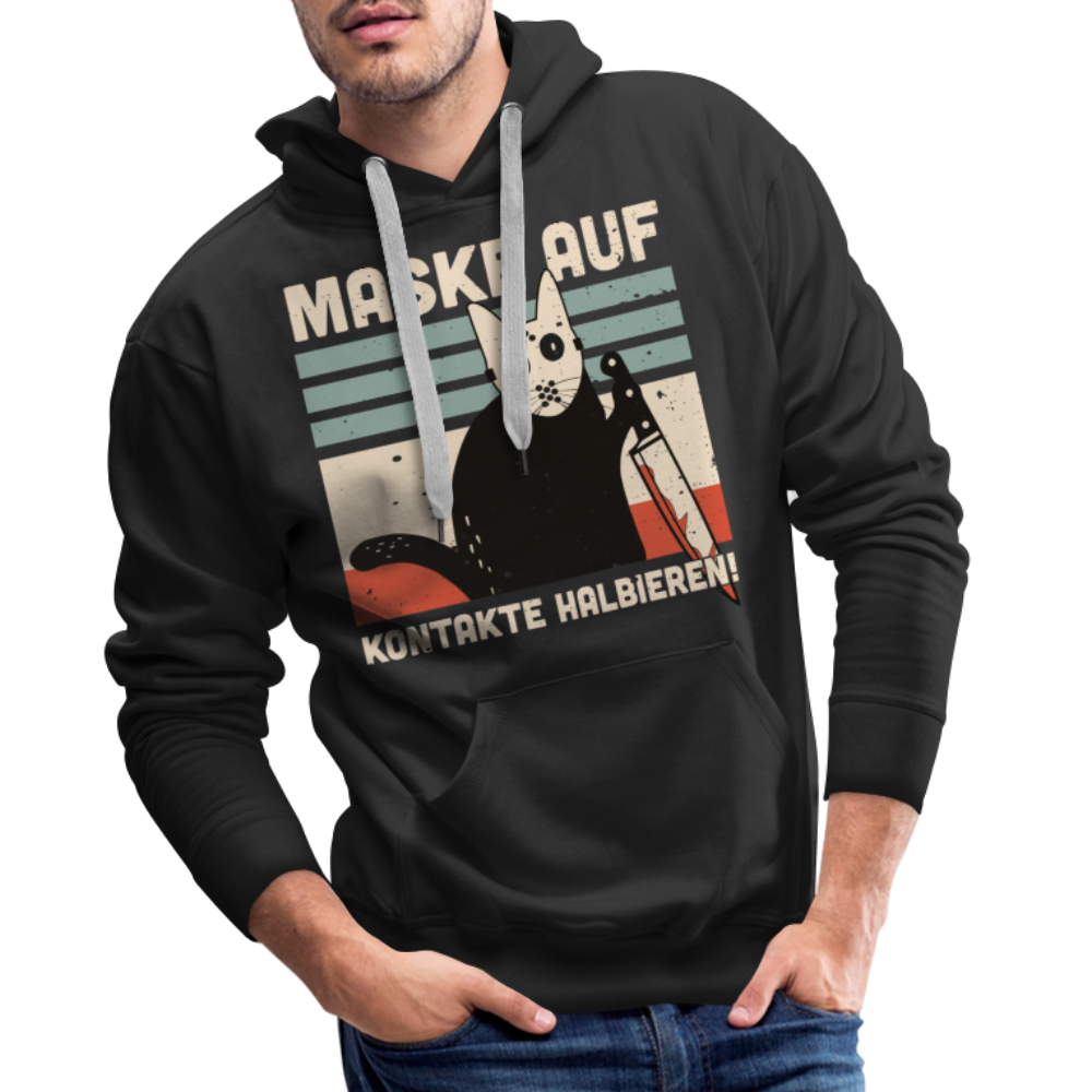 Maske auf Kontakte halbieren | Men’s Premium Hoodie - Schwarz