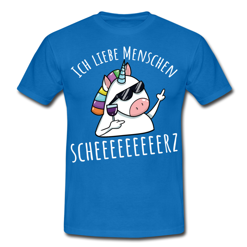 Ich liebe Menschen Einhorn | Männer T-Shirt - Royalblau