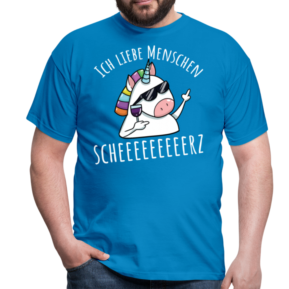 Ich liebe Menschen Einhorn | Männer T-Shirt - Royalblau