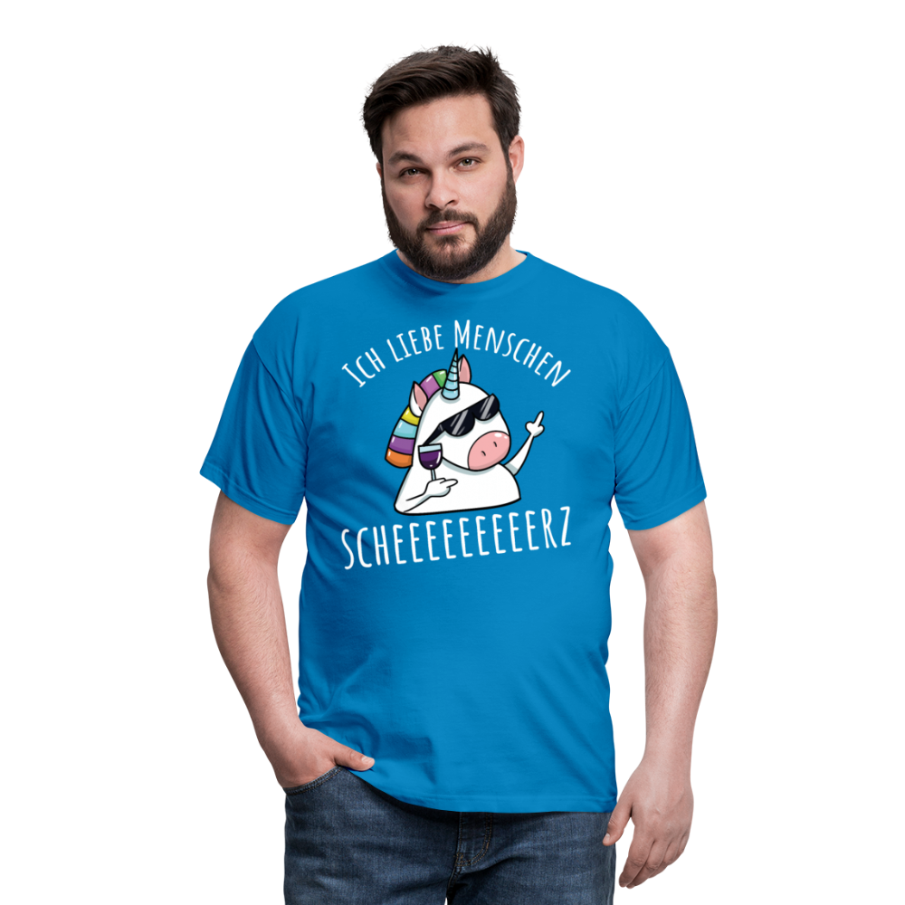 Ich liebe Menschen Einhorn | Männer T-Shirt - Royalblau