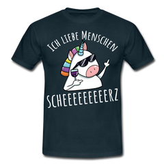 Ich liebe Menschen Einhorn | Männer T-Shirt - Navy