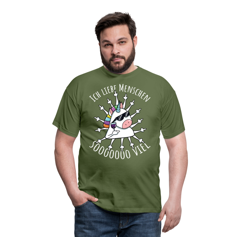 Stinkefinger Einhorn | Männer T-Shirt - Militärgrün