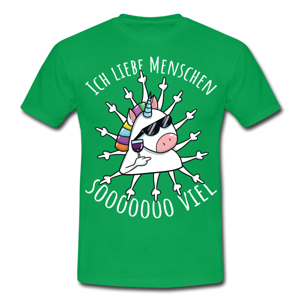 Stinkefinger Einhorn | Männer T-Shirt - Kelly Green