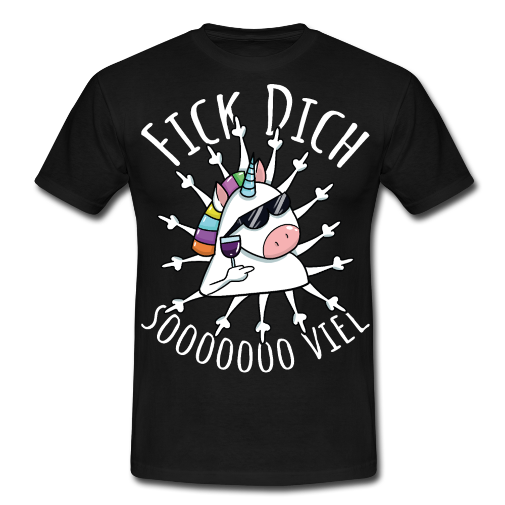 Fick Dich Einhorn | Männer T-Shirt - Schwarz