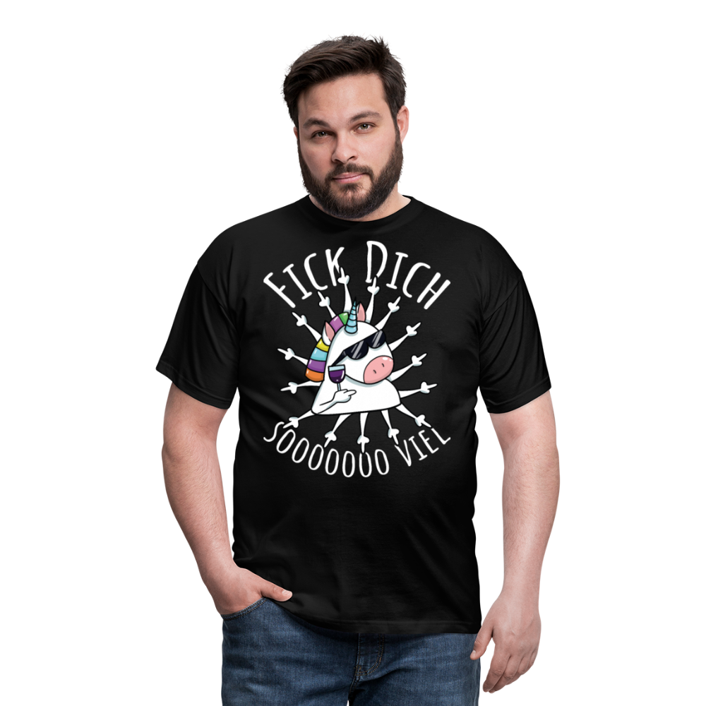 Fick Dich Einhorn | Männer T-Shirt - Schwarz