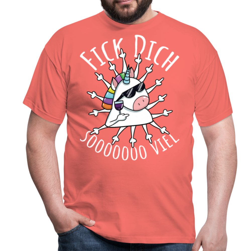 Fick Dich Einhorn | Männer T-Shirt - Koralle