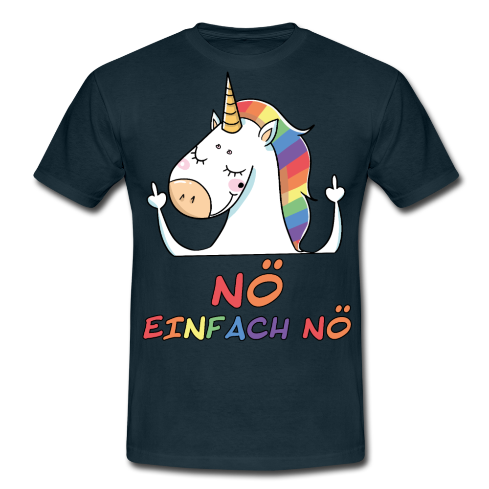 Nö Stinkefinger Einhorn | Männer T-Shirt - Navy