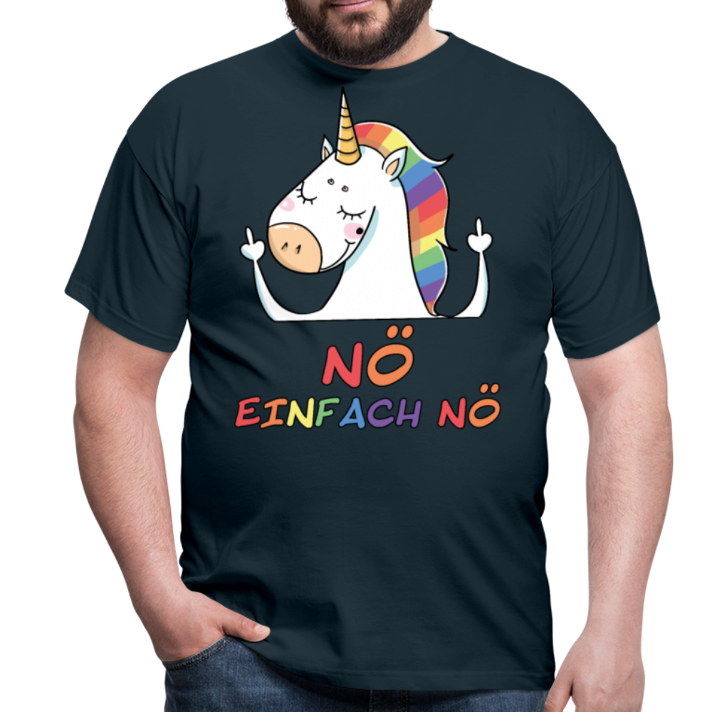 Nö Stinkefinger Einhorn | Männer T-Shirt - Navy