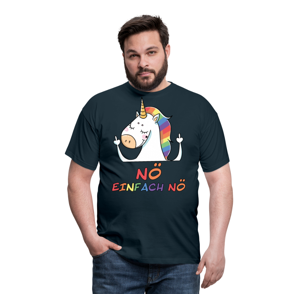 Nö Stinkefinger Einhorn | Männer T-Shirt - Navy