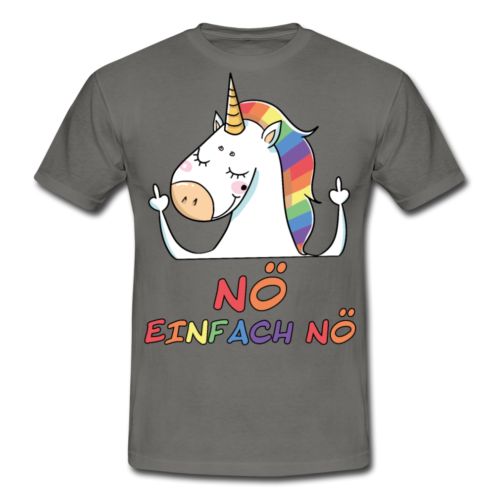 Nö Stinkefinger Einhorn | Männer T-Shirt - Graphit