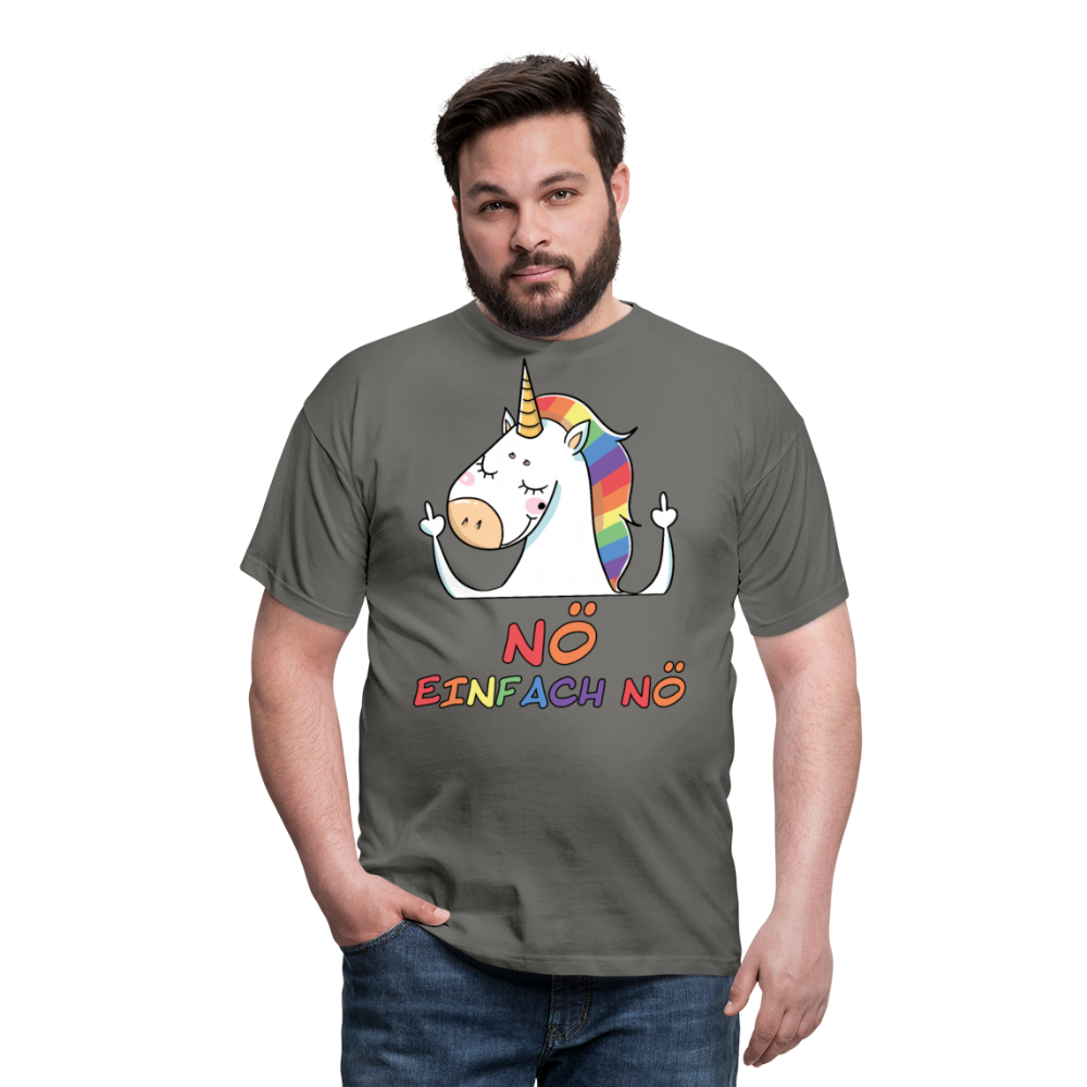 Nö Stinkefinger Einhorn | Männer T-Shirt - Graphit