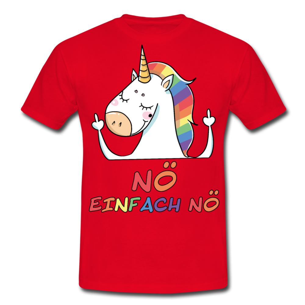Nö Stinkefinger Einhorn | Männer T-Shirt - Rot
