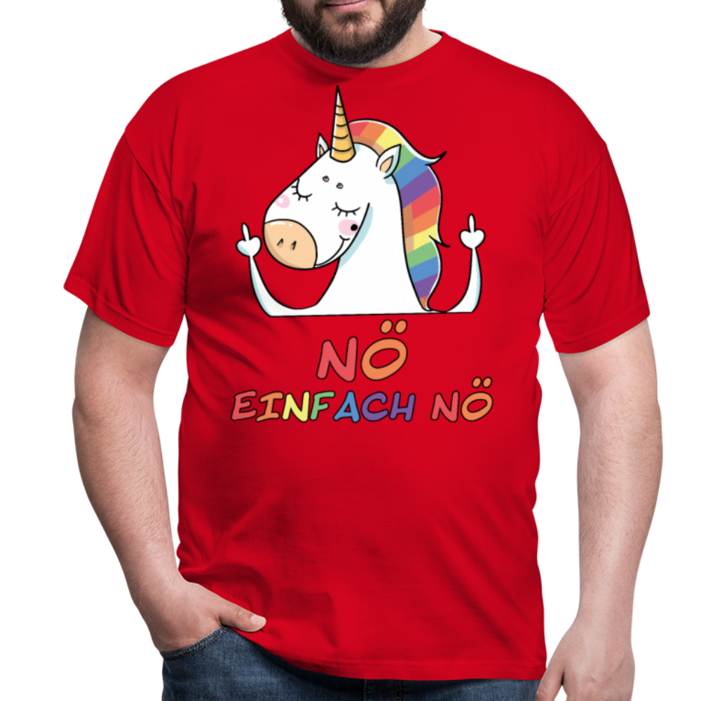 Nö Stinkefinger Einhorn | Männer T-Shirt - Rot