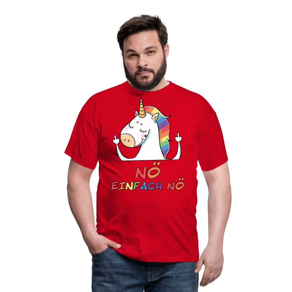 Nö Stinkefinger Einhorn | Männer T-Shirt - Rot