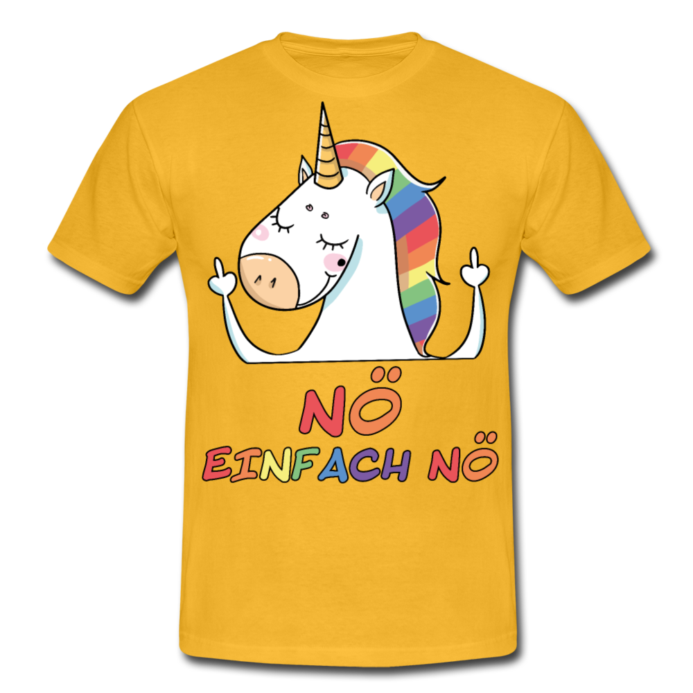 Nö Stinkefinger Einhorn | Männer T-Shirt - Gelb