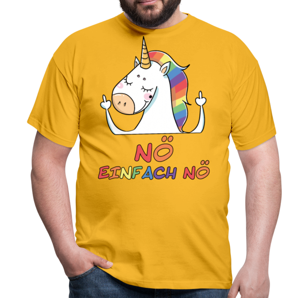 Nö Stinkefinger Einhorn | Männer T-Shirt - Gelb