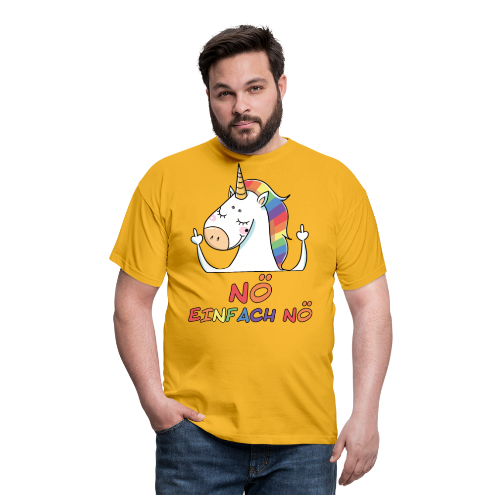 Nö Stinkefinger Einhorn | Männer T-Shirt - Gelb
