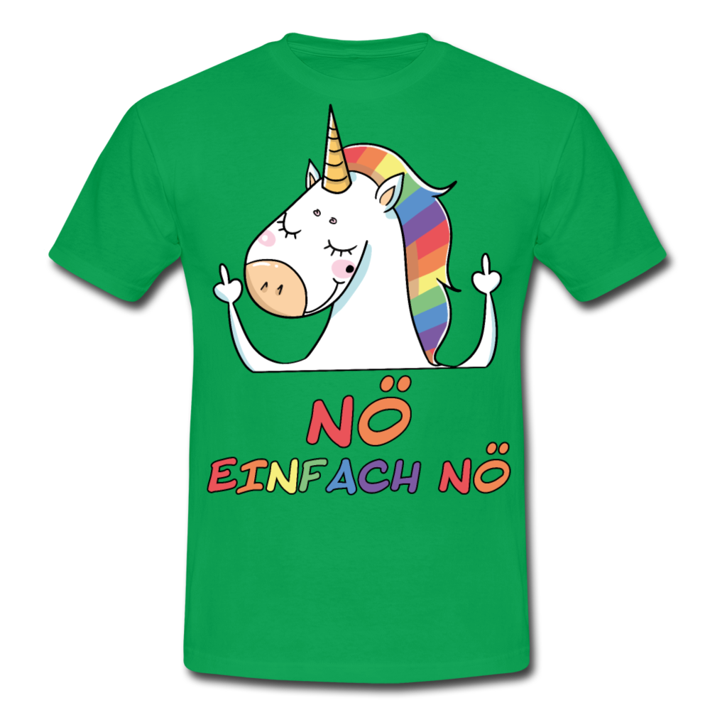 Nö Stinkefinger Einhorn | Männer T-Shirt - Kelly Green